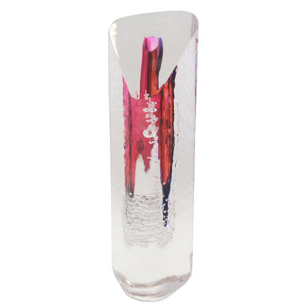 Sea Foam Triangle Vase Red Multi - Buzz Blodgett
