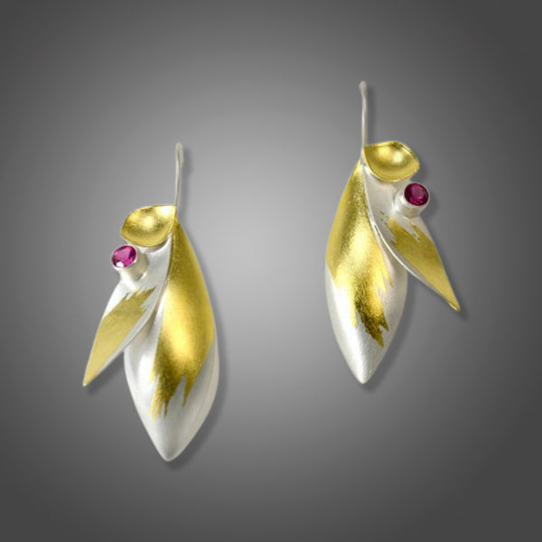Tourmaline  Leaf Earrings