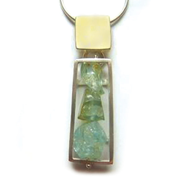 Double Rectangular Cage Necklace