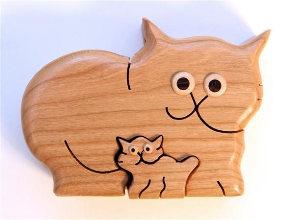 Cat & Kitten Puzzle Box - Boxology