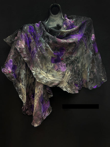 Green and Purple Swirl Shawl