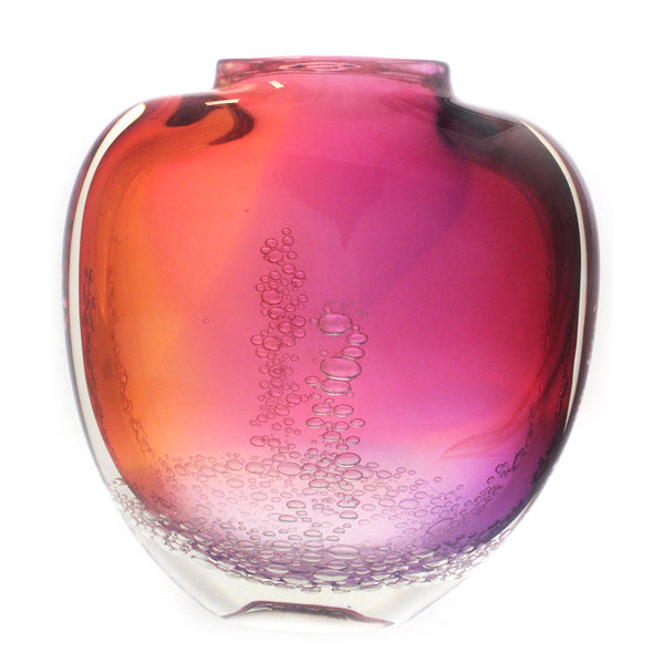 Sea Foam Flat Vase Red Multi - Buzz Blodgett