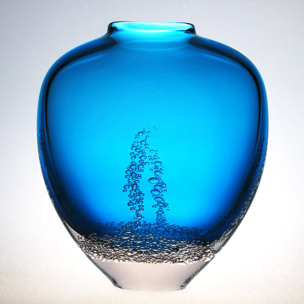 Sea Foam Flat Vase Aqua - Buzz Blodgett