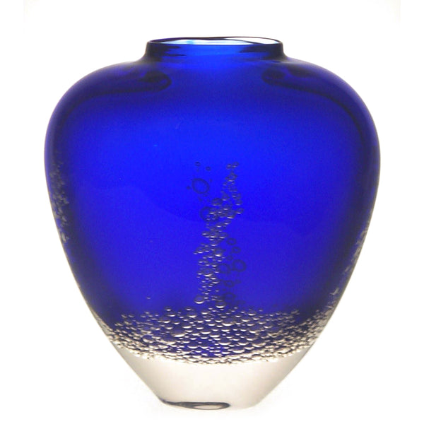 Sea Foam Flat Vase Cobalt - Buzz Blodgett