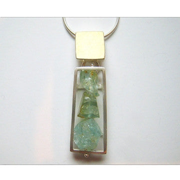 Double Rectangular Cage Necklace