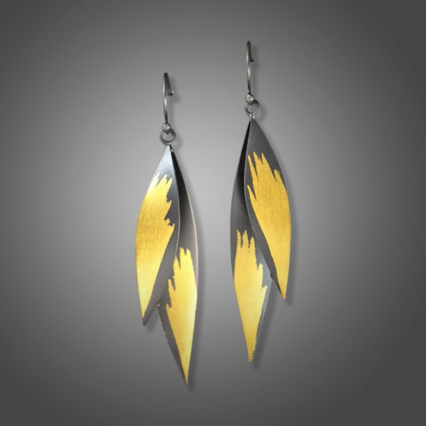 Long Dangle Leaf Earrings