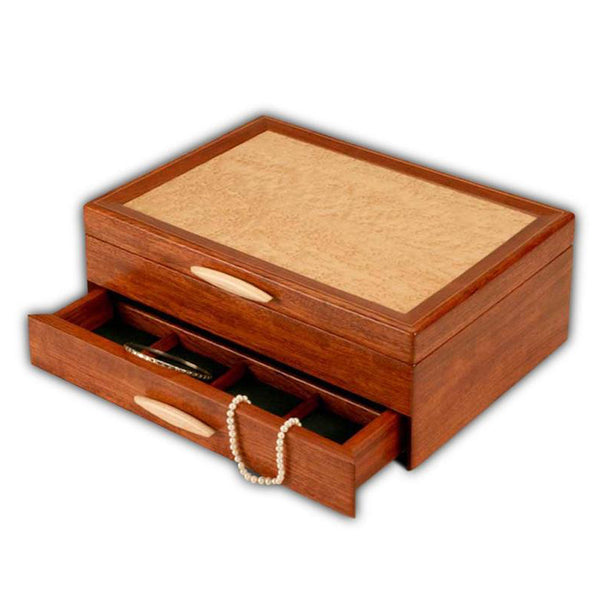 Heartwood Cascade II Collection Jewelry Box - Sapphire Interior
