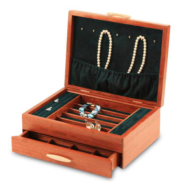 Heartwood Cascade II Collection Jewelry Box - Sapphire Interior