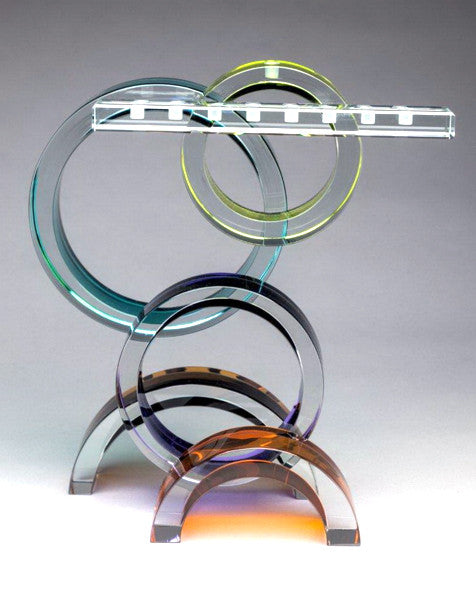 Arches Menorah Glass Sculpture Close Up