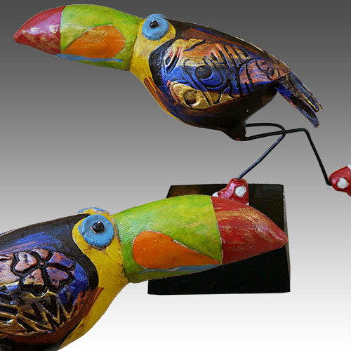 Baby Toucan ceramic sculpture