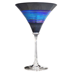 Rainbow Spun Martini Glass Black