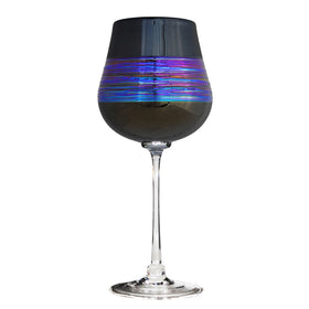 Rainbow Spun Wine Glass Black