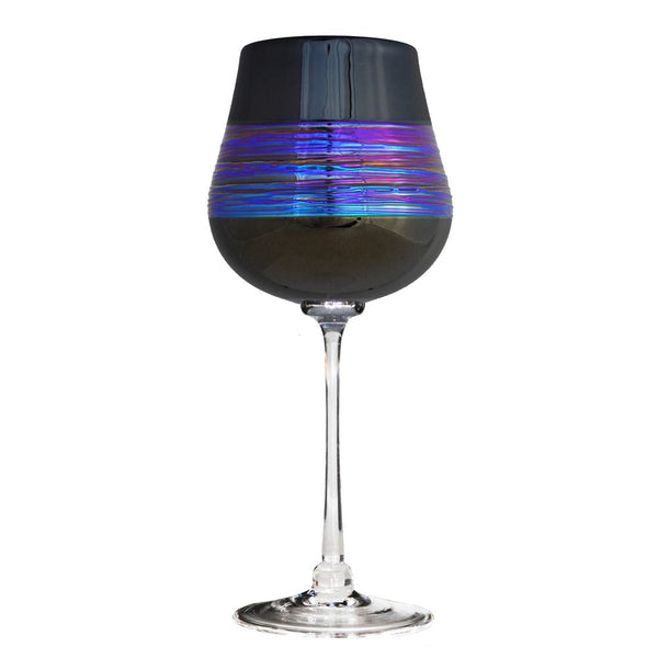 Rainbow Spun Wine Glass Black