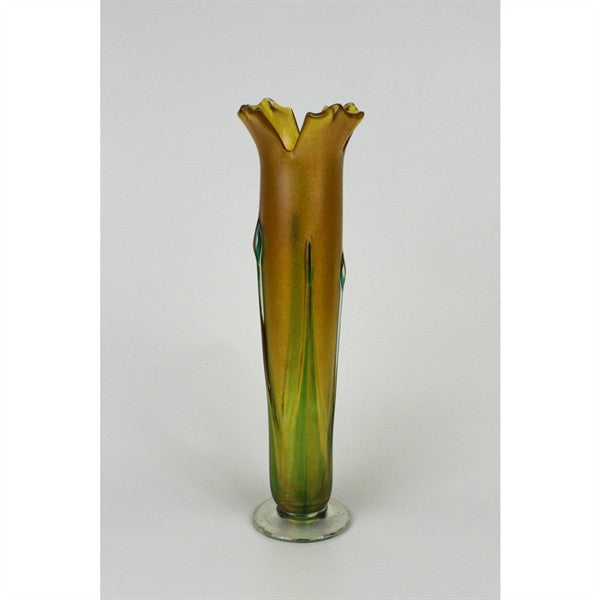 Iridized Flower Vase - Green