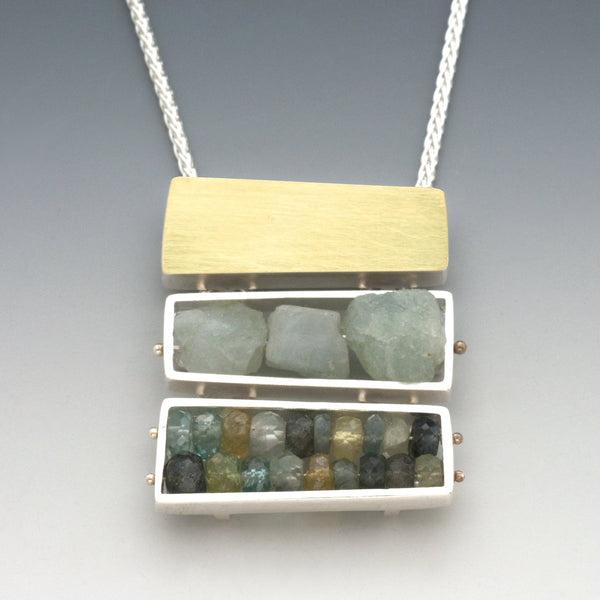 Triple Rectangular Cage Necklace
