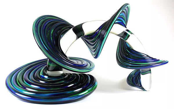 Heechee Sculpture - Clear/Green Blue Mix
