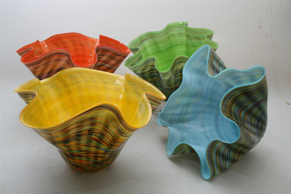 Glass Fiesta Bowl in red, green, yellow and aqua - Art Of Fire