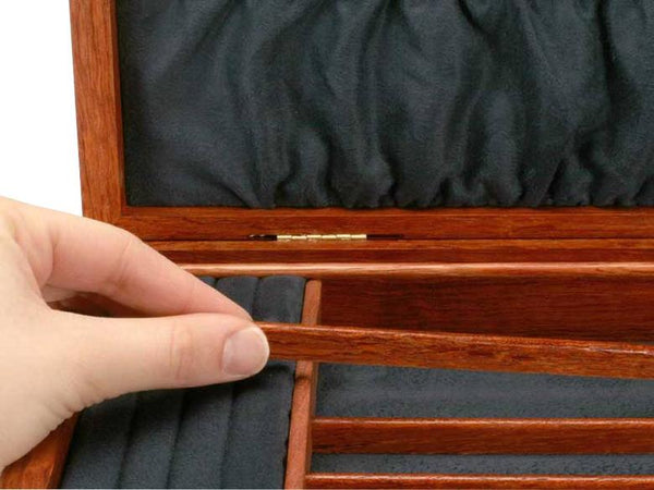 Heartwood Cascade II Collection Jewelry Box - Sapphire Interior