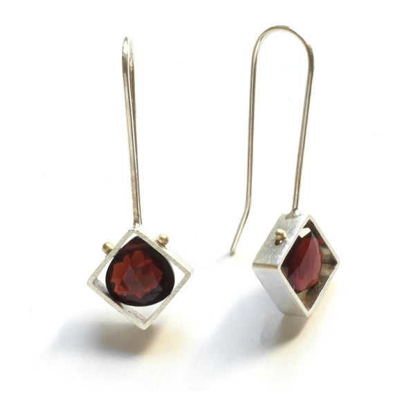 Mini Diagonal Square Earrings - Ashka Dymel