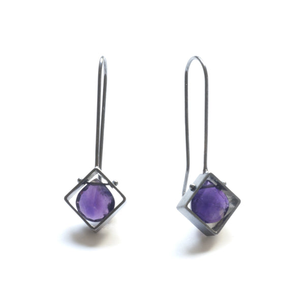 Mini Diagonal Square Earrings