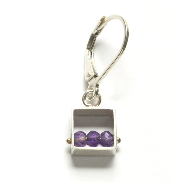 Mini Square Earrings, Leverbacks