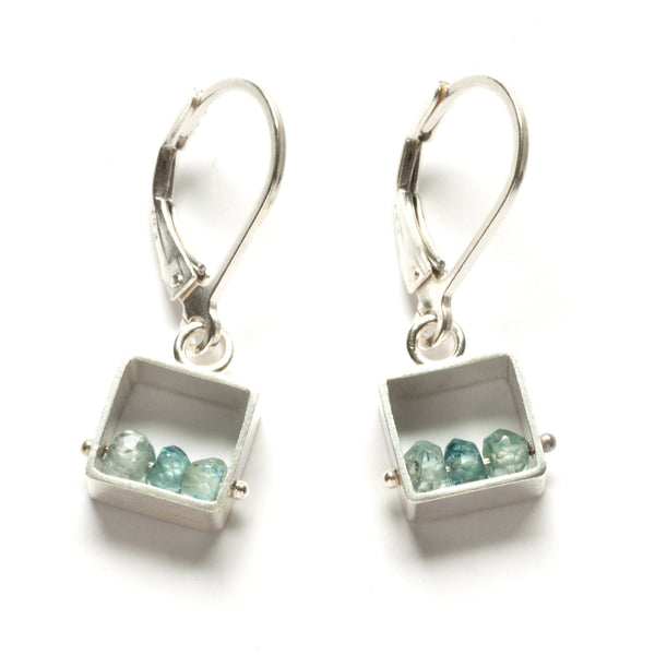Mini Square Earrings, Leverbacks