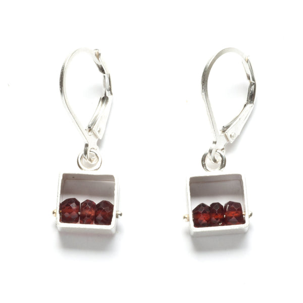 Mini Square Earrings, Leverbacks