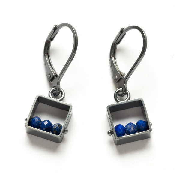 Mini Square Earrings, Leverbacks