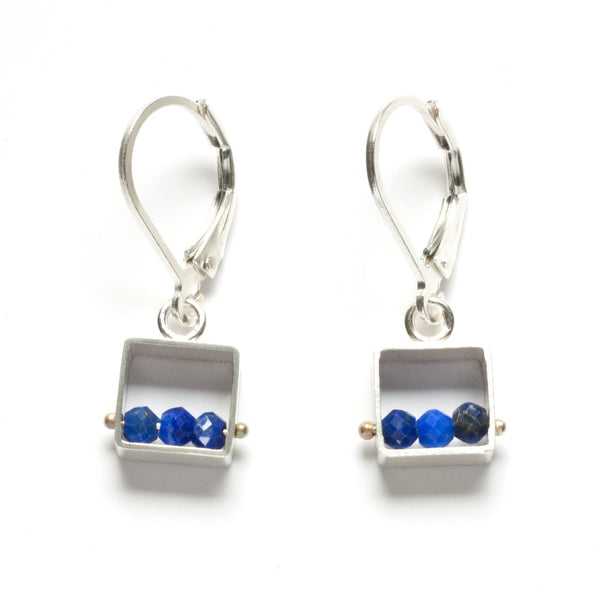 Mini Square Earrings, Leverbacks