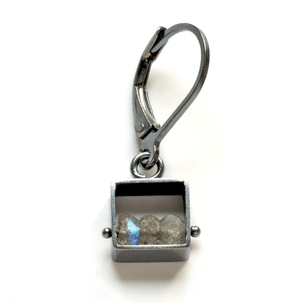 Mini Square Earrings, Leverbacks