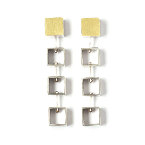 Tumbling Mini Square Earrings