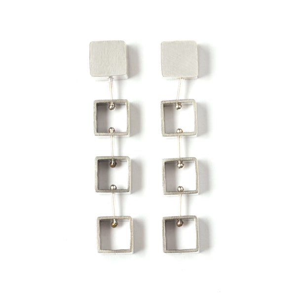 Tumbling Mini Square Earrings