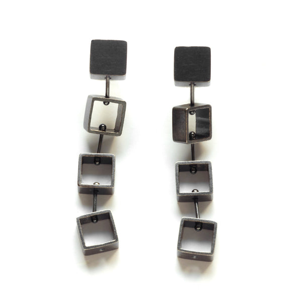 Tumbling Mini Square Earrings