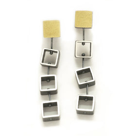 Tumbling Mini Square Earrings - Ashka Dymel