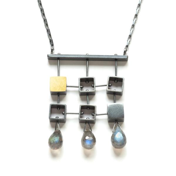 Six Squares Necklace Teardrop - Ashka Dymel