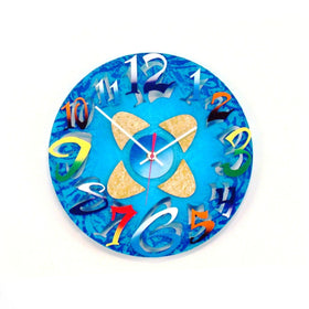 Mod Disk Blue Clock