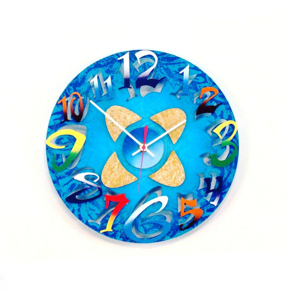 Mod Disk Blue Clock