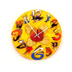 Mod Disk Yellow Clock