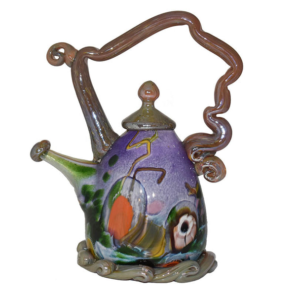 Teapot Sculpture - Purple & Green