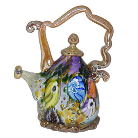 Teapot Sculpture - Purple & White