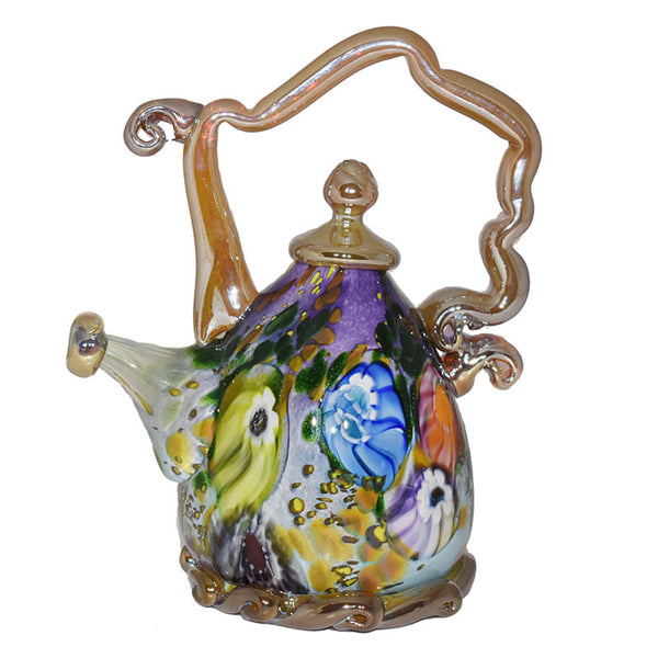 Teapot Sculpture - Purple & White