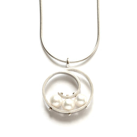 Medium Spiral Necklace with Pearls - Ashka Dymel