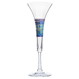 Rainbow Spun Champagne Flute Glass Clear