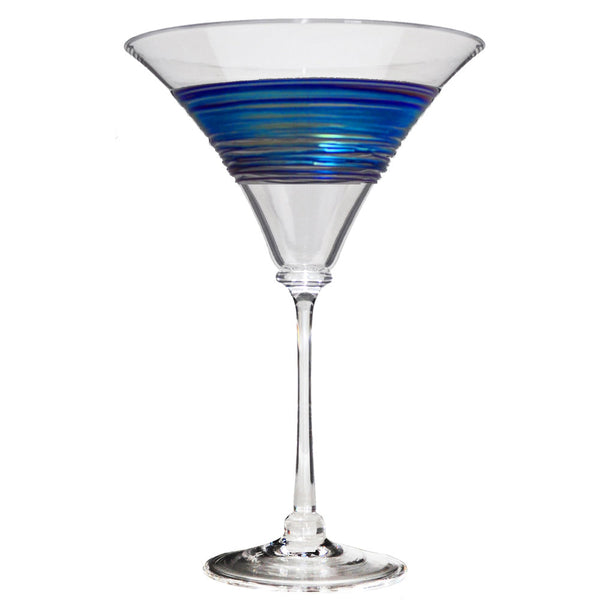 Rainbow Spun Martini Glass Clear