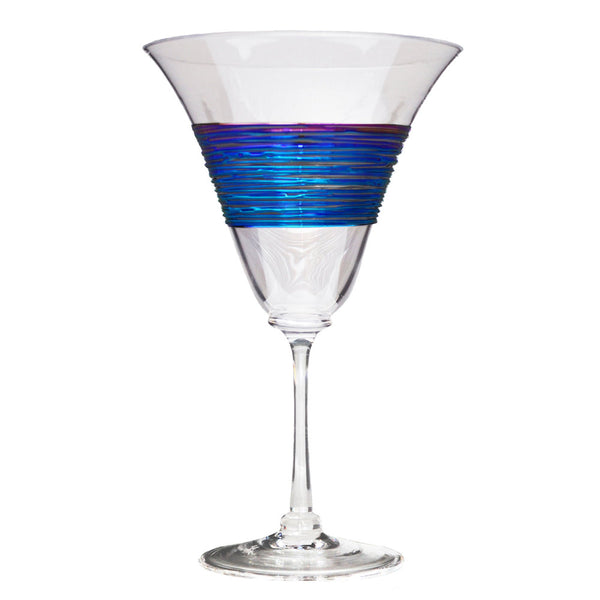 Rainbow Spun Venetian Wine Glass Clear