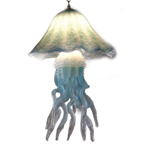 JELLYFISH　コンポート　アンティーク Custom Single-dome Jellyfish Chandelier - Cobalt Blue - An