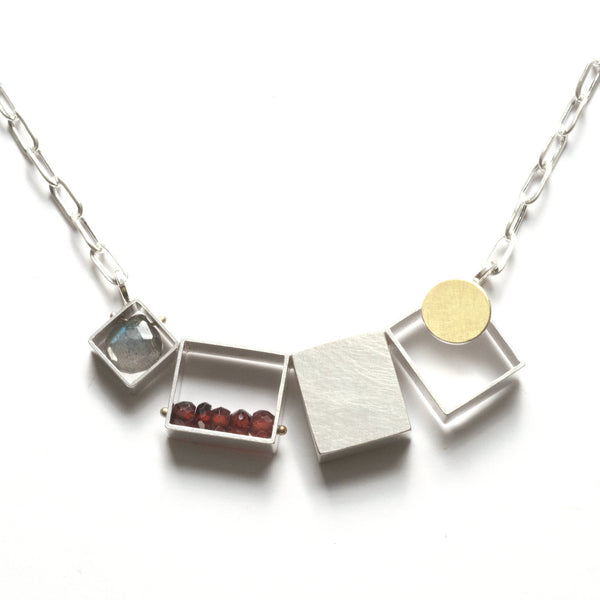 Three Rectangles One Square Necklace