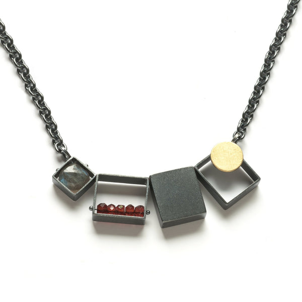 Three Rectangles One Square Necklace - Ashka Dymel