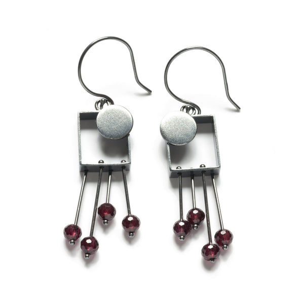 Rectangle Earrings Dot Fringe Ashka Dymel