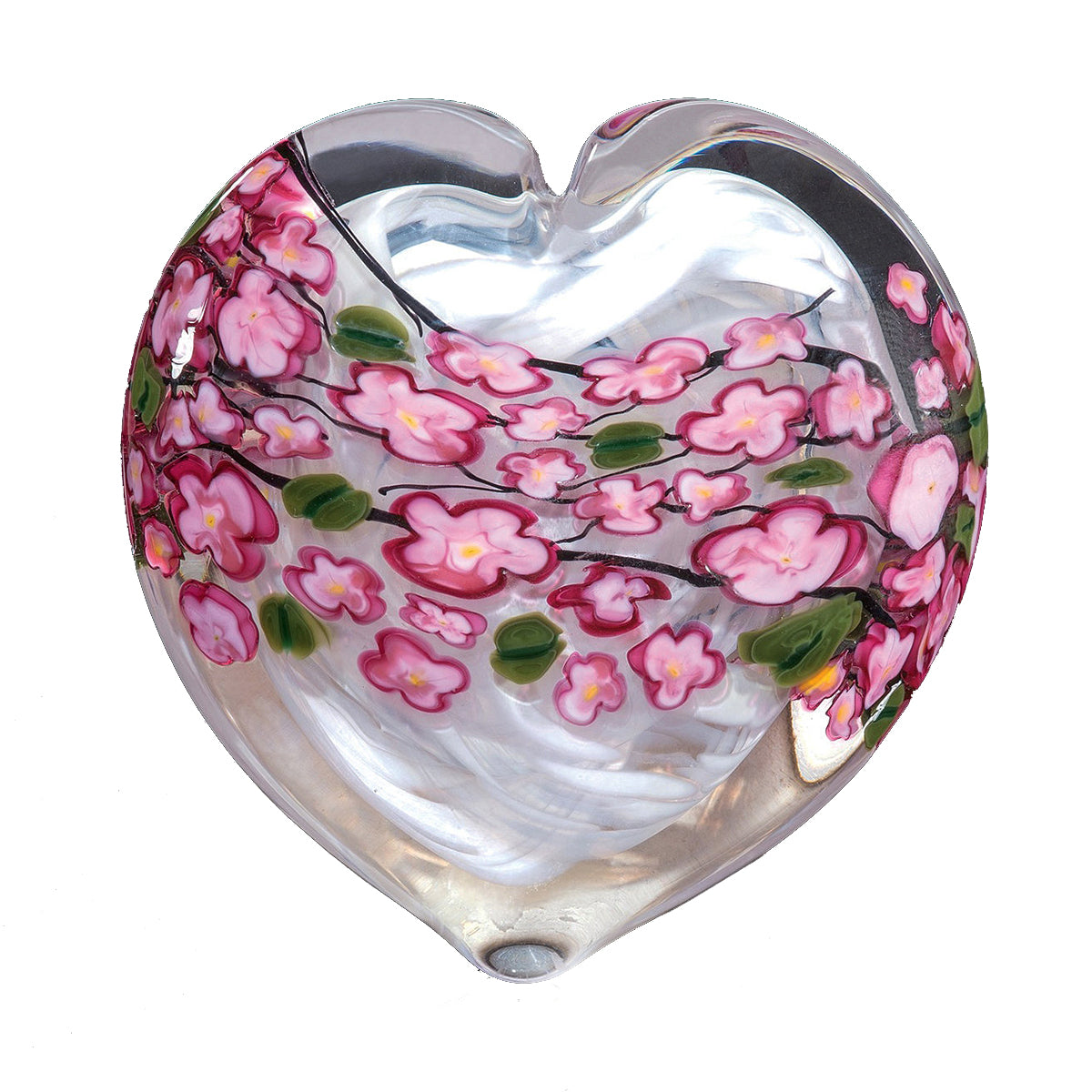 Engraved Glass Heart Shaped Paper Weight